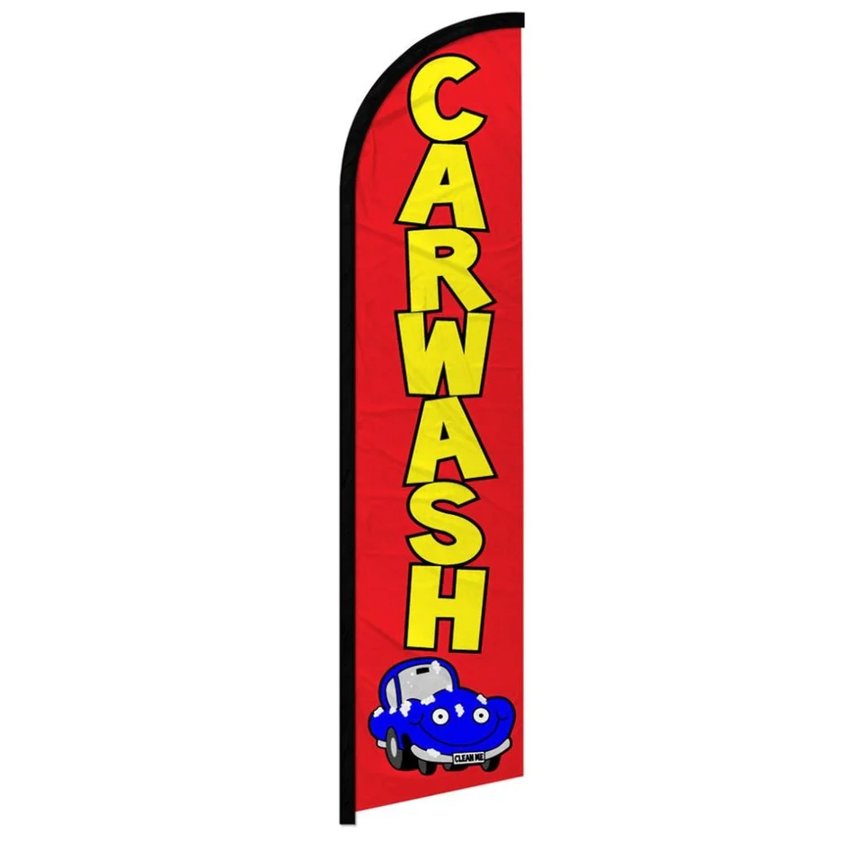 CAR WASH (RED) WINDLESS BANNER FLAG