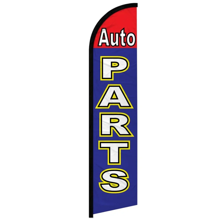 AUTO PARTS (RED AND BLUE) WINDLESS BANNER FLAG