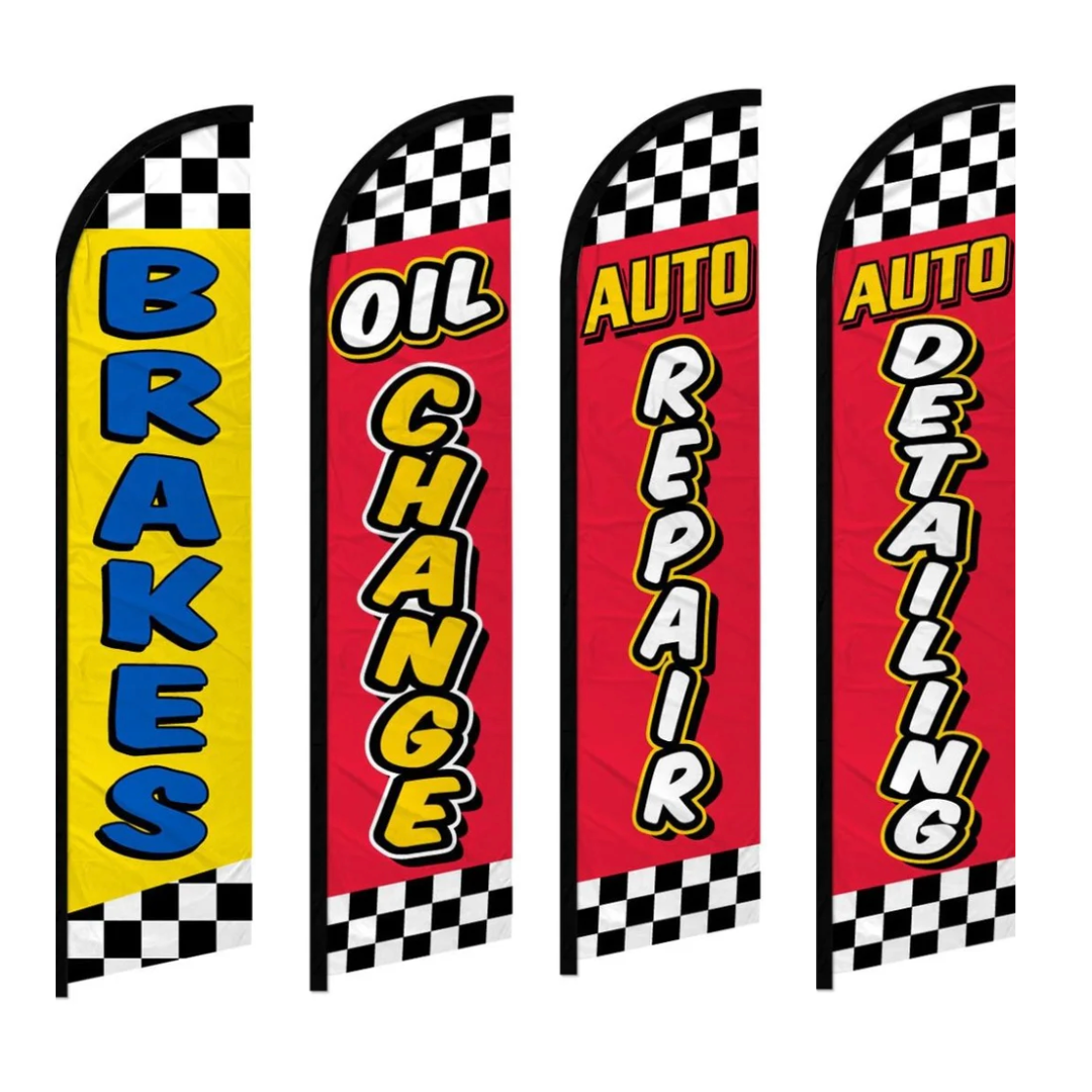 Auto Repair & Detail Windless Banner Flags