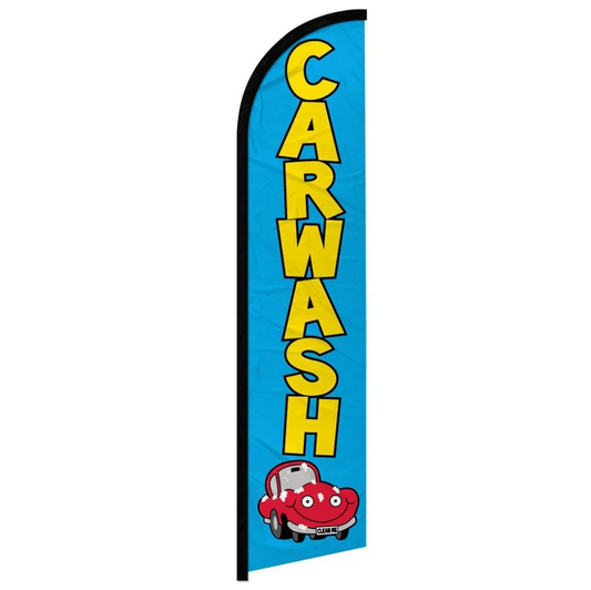 CAR WASH (BLUE) WINDLESS BANNER FLAG