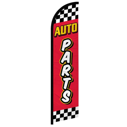 AUTO PARTS (RED CHECKERED) WINDLESS BANNER FLAG