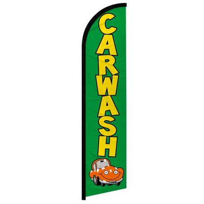 CAR WASH (GREEN) WINDLESS BANNER FLAG