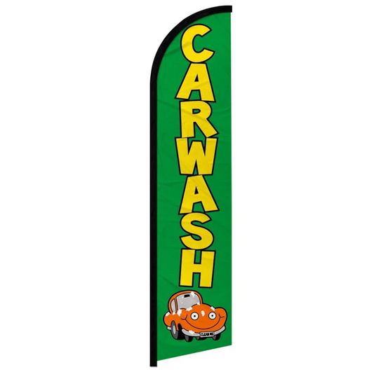 CAR WASH (GREEN) WINDLESS BANNER FLAG