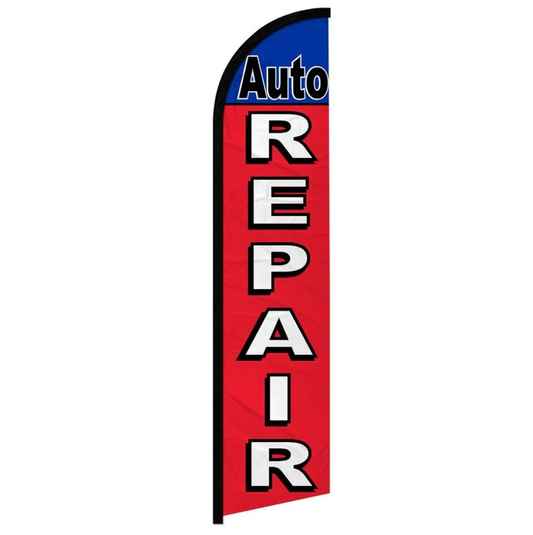 AUTO REPAIR (RED & BLUE) WINDLESS BANNER FLAG