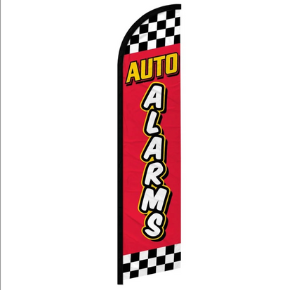 AUTO ALARMS (RED CHECKERED) WINDLESS BANNER FLAG