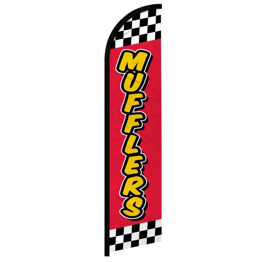 MUFFLERS (RED CHECKERED) WINDLESS BANNER FLAG