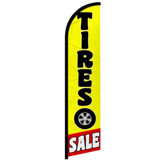 TIRES SALE (RED AND YELLOW) WINDLESS BANNER FLAG
