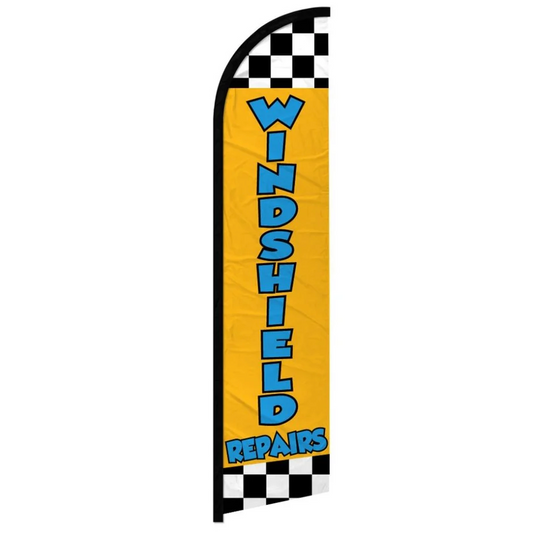WINDSHIELD REPAIRS (YELLOW) WINDLESS BANNER FLAG