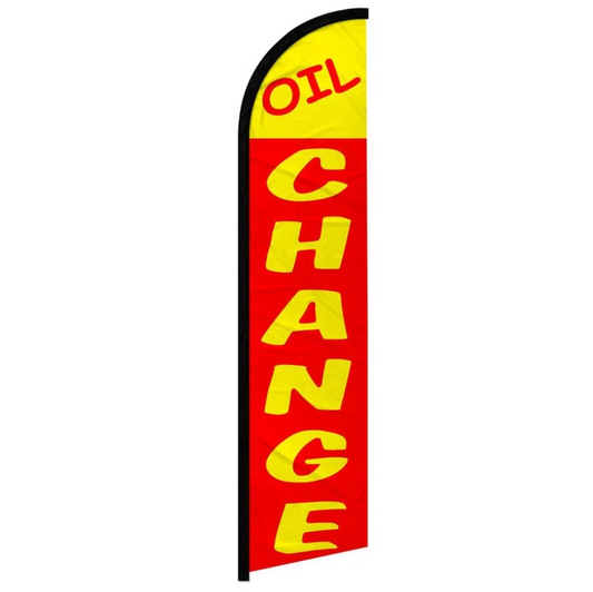 OIL CHANGE (RED AND YELLOW) WINDLESS BANNER FLAG