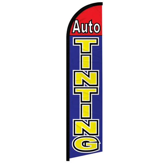 AUTO TINTING (RED AND BLUE) WINDLESS BANNER FLAG